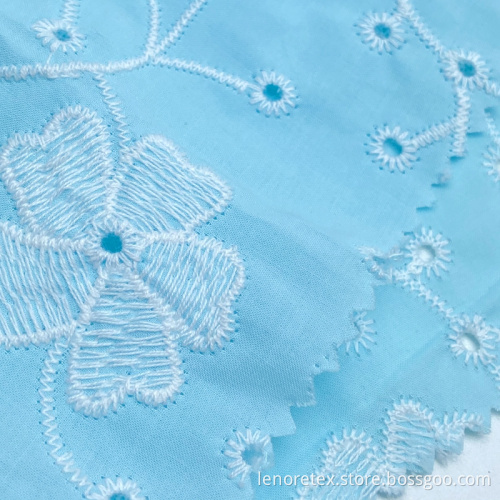 100% Cotton Poplin Embroidery Fabric For Women Shirts